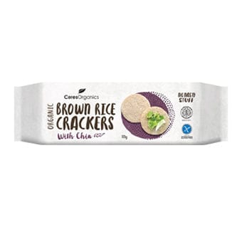 Ceres Organics Brown Rice Crackers with Chia 115g